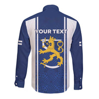 Personalized Finland Suomi Lion Long Sleeve Button Shirt Pride Of The North - Wonder Print Shop