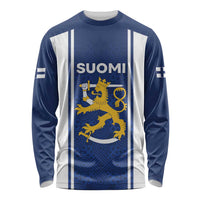 Personalized Finland Suomi Lion Long Sleeve Shirt Pride Of The North - Wonder Print Shop