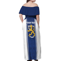 Personalized Finland Suomi Lion Off Shoulder Maxi Dress Pride Of The North - Wonder Print Shop