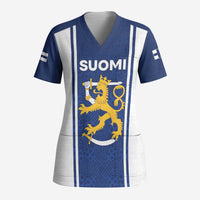 Personalized Finland Suomi Lion Scrub Top Pride Of The North - Wonder Print Shop