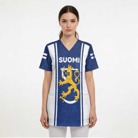 Personalized Finland Suomi Lion Scrub Top Pride Of The North - Wonder Print Shop