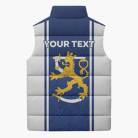 Personalized Finland Suomi Lion Sleeveless Puffer Jacket Pride Of The North - Wonder Print Shop
