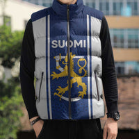 Personalized Finland Suomi Lion Sleeveless Puffer Jacket Pride Of The North - Wonder Print Shop