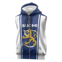 Personalized Finland Suomi Lion Sleeveless Zip Hoodie Pride Of The North - Wonder Print Shop