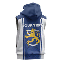 Personalized Finland Suomi Lion Sleeveless Zip Hoodie Pride Of The North - Wonder Print Shop