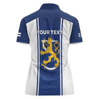 Personalized Finland Suomi Lion Women Polo Shirt Pride Of The North - Wonder Print Shop