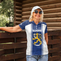 Personalized Finland Suomi Lion Women Polo Shirt Pride Of The North - Wonder Print Shop