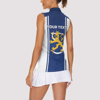 Personalized Finland Suomi Lion Women Sleeveless Polo Shirt Pride Of The North - Wonder Print Shop