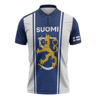 Personalized Finland Suomi Lion Zipper Polo Shirt Pride Of The North - Wonder Print Shop