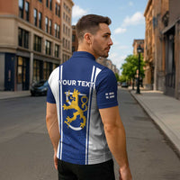 Personalized Finland Suomi Lion Zipper Polo Shirt Pride Of The North - Wonder Print Shop