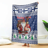 Funny Finland Christmas Blanket Hauskaa Joulua Joulupukki - Wonder Print Shop