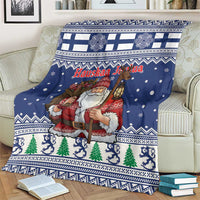 Funny Finland Christmas Blanket Hauskaa Joulua Joulupukki - Wonder Print Shop