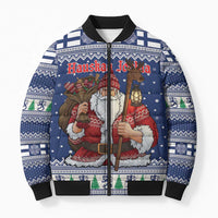 Funny Finland Christmas Bomber Puffer Jacket Hauskaa Joulua Joulupukki - Wonder Print Shop