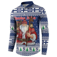 Funny Finland Christmas Button Sweatshirt Hauskaa Joulua Joulupukki - Wonder Print Shop