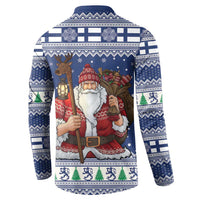 Funny Finland Christmas Button Sweatshirt Hauskaa Joulua Joulupukki - Wonder Print Shop