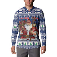 Funny Finland Christmas Button Sweatshirt Hauskaa Joulua Joulupukki - Wonder Print Shop