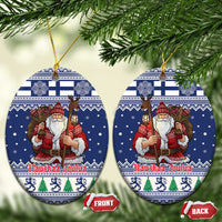 Funny Finland Christmas Ceramic Ornament Hauskaa Joulua Joulupukki - Wonder Print Shop
