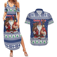 Funny Finland Christmas Couples Matching Summer Maxi Dress and Hawaiian Shirt Hauskaa Joulua Joulupukki - Wonder Print Shop