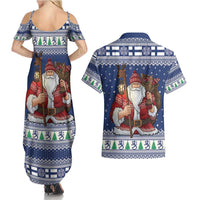 Funny Finland Christmas Couples Matching Summer Maxi Dress and Hawaiian Shirt Hauskaa Joulua Joulupukki - Wonder Print Shop