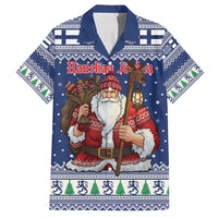 Funny Finland Christmas Family Matching Long Sleeve Bodycon Dress and Hawaiian Shirt Hauskaa Joulua Joulupukki - Wonder Print Shop