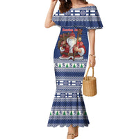 Funny Finland Christmas Family Matching Mermaid Dress and Hawaiian Shirt Hauskaa Joulua Joulupukki - Wonder Print Shop