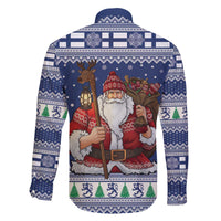 Funny Finland Christmas Family Matching Off The Shoulder Long Sleeve Dress and Hawaiian Shirt Hauskaa Joulua Joulupukki - Wonder Print Shop