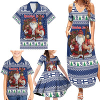 Funny Finland Christmas Family Matching Summer Maxi Dress and Hawaiian Shirt Hauskaa Joulua Joulupukki - Wonder Print Shop