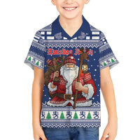 Funny Finland Christmas Family Matching Summer Maxi Dress and Hawaiian Shirt Hauskaa Joulua Joulupukki - Wonder Print Shop