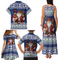 Funny Finland Christmas Family Matching Tank Maxi Dress and Hawaiian Shirt Hauskaa Joulua Joulupukki - Wonder Print Shop