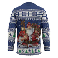 Funny Finland Christmas Hockey Jersey Hauskaa Joulua Joulupukki - Wonder Print Shop