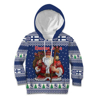 Funny Finland Christmas Kid Hoodie Hauskaa Joulua Joulupukki - Wonder Print Shop