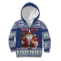 Funny Finland Christmas Kid Hoodie Hauskaa Joulua Joulupukki - Wonder Print Shop