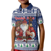 Funny Finland Christmas Kid Polo Shirt Hauskaa Joulua Joulupukki - Wonder Print Shop