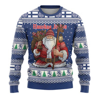 Funny Finland Christmas Ugly Christmas Sweater Hauskaa Joulua Joulupukki - Wonder Print Shop