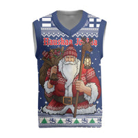 Funny Finland Christmas Knitted V-Neck Vest Hauskaa Joulua Joulupukki - Wonder Print Shop