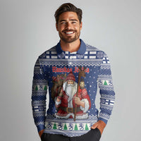 Funny Finland Christmas Long Sleeve Polo Shirt Hauskaa Joulua Joulupukki - Wonder Print Shop