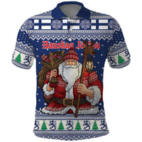 Funny Finland Christmas Polo Shirt Hauskaa Joulua Joulupukki - Wonder Print Shop