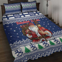 Funny Finland Christmas Quilt Bed Set Hauskaa Joulua Joulupukki - Wonder Print Shop