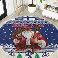 Funny Finland Christmas Round Carpet Hauskaa Joulua Joulupukki - Wonder Print Shop