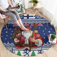 Funny Finland Christmas Round Carpet Hauskaa Joulua Joulupukki - Wonder Print Shop