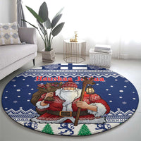 Funny Finland Christmas Round Carpet Hauskaa Joulua Joulupukki - Wonder Print Shop