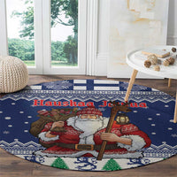 Funny Finland Christmas Round Carpet Hauskaa Joulua Joulupukki - Wonder Print Shop