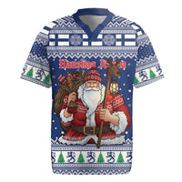 Funny Finland Christmas Rugby Jersey Hauskaa Joulua Joulupukki - Wonder Print Shop