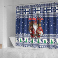 Funny Finland Christmas Shower Curtain Hauskaa Joulua Joulupukki - Wonder Print Shop