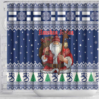 Funny Finland Christmas Shower Curtain Hauskaa Joulua Joulupukki - Wonder Print Shop