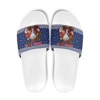 Funny Finland Christmas Slide Sandals Hauskaa Joulua Joulupukki - Wonder Print Shop