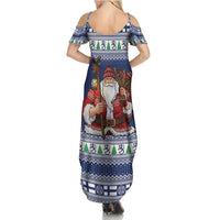 Funny Finland Christmas Summer Maxi Dress Hauskaa Joulua Joulupukki - Wonder Print Shop