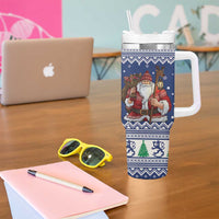 Funny Finland Christmas Tumbler With Handle Hauskaa Joulua Joulupukki - Wonder Print Shop