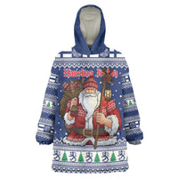 Funny Finland Christmas Wearable Blanket Hoodie Hauskaa Joulua Joulupukki - Wonder Print Shop