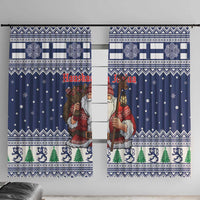 Funny Finland Christmas Window Curtain Hauskaa Joulua Joulupukki - Wonder Print Shop